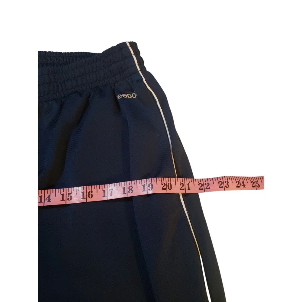 Reebok Mens Pants L Blue Drawstring Flat‎ Front Side High Rise Pockets Track